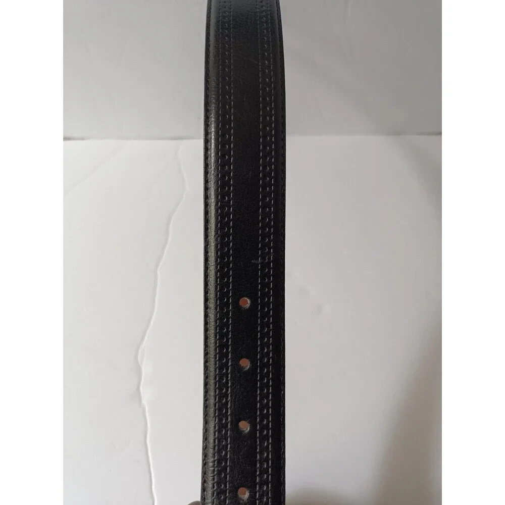 Handmade Italian Leather Belt Men's 40 Black Reversible